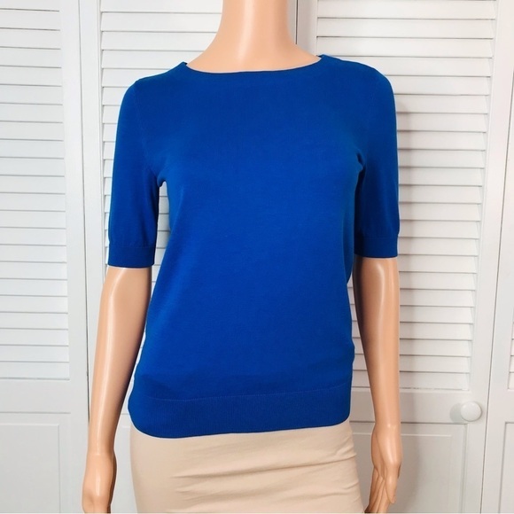 New TALBOTS Blue 3/4 Sleeve Sweater Size Petite - Picture 1 of 9